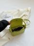 Mini Square Bag Letter Embossed Top Handle