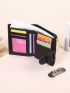 Buckle Decor Small Wallet PU Black