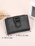 Buckle Decor Small Wallet PU Black
