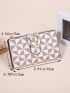 Geometric Pattern Long Wallet Buckle Decor Pu
