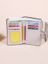 Geometric Pattern Long Wallet Buckle Decor Pu