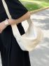 Medium Hobo Bag Solid White Minimalist Style