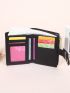 Buckle Decor Small Wallet PU Black