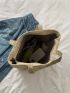 Small Shoulder Tote Bag Double Handle Colorblock