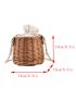 Mini Straw Bag Faux Pearl Decor Drawstring Design