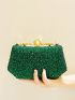 Mini Rhinestone Decor Chain Box Bag Top Handle For Party