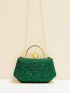 Mini Rhinestone Decor Chain Box Bag Top Handle For Party