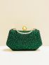 Mini Rhinestone Decor Chain Box Bag Top Handle For Party