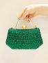 Mini Rhinestone Decor Chain Box Bag Top Handle For Party