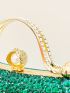 Mini Rhinestone Decor Chain Box Bag Top Handle For Party
