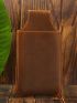 Brown Phone Wallet Genuine Leather Belt Bag For Daily
