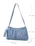 Medium Ruched Bag Leopard Print Top Handle With Coin Purse For Daily