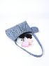 Medium Ruched Bag Leopard Print Top Handle With Coin Purse For Daily
