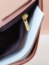 Brown Small Wallet Stitch Detail Credit Card Holder For Daily
