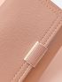 Brown Small Wallet Stitch Detail Credit Card Holder For Daily