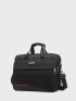 Black Classic Briefcase Metal Decor Large Capacity Document Storage Bag Laptop Protection For Business