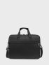 Black Classic Briefcase Metal Decor Large Capacity Document Storage Bag Laptop Protection For Business