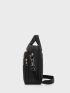 Black Classic Briefcase Metal Decor Large Capacity Document Storage Bag Laptop Protection For Business