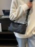Small Square Bag Black Letter Patch For Daily