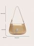 Medium Saddle Bag Gold Chain Decor Top Handle For Daily