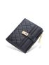 Quilted Small Wallet PU Black