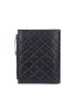 Quilted Small Wallet PU Black