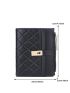 Quilted Small Wallet PU Black
