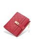 Quilted Small Wallet PU Red