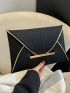 Crocodile Embossed Envelope Bag Contrast Piping PU