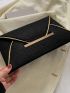 Crocodile Embossed Envelope Bag Contrast Piping PU