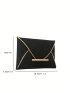 Crocodile Embossed Envelope Bag Contrast Piping PU