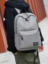 Men Letter Patch Large Capacity Backpack New Men's Nylon Simple Backpack Large Capacity Student Computer Travel Bag