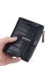 Crocodile Embossed Small Wallet Letter Graphic PU Black