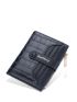 Crocodile Embossed Small Wallet Letter Graphic PU Black