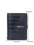 Crocodile Embossed Small Wallet Letter Graphic PU Black