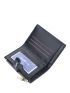 Crocodile Embossed Small Wallet Letter Graphic PU Black