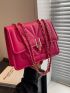 Mini Square Bag Quilted Detail Fashionable Flap With Chain For Shopping