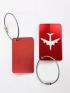 Airplane Pattern Luggage Tag With Lanyard Red Portable For Outdoor Travel