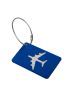 Airplane Pattern Luggage Tag With Lanyard Blue Portable For Outdoor Travel