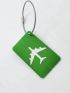 Airplane Pattern Luggage Tag With Lanyard Green Portable For Outdoor Travel