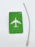 Airplane Pattern Luggage Tag With Lanyard Green Portable For Outdoor Travel