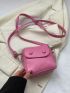 Mini Square Bag Pink Fashionable Flap With Adjustable-strap For Shopping