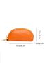 Litchi Embossed Key Case Orange Fashionable Genuine Leather Car Key Wallet Small Lipstick Bag