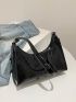 Crocodile Embossed Baguette Bag PU Elegant