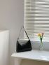 Crocodile Embossed Baguette Bag PU Elegant
