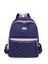 Two Tone Classic Backpack Metal Decor Embroidered Detail