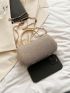 Mini Box Bag Glamorous Rhinestone Decor Chain PU For Party