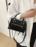 Mini Square Bag Zip Front Crocodile Embossed