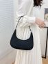 New Trend Dumpling Bag Nylon Crossbody Bag For Women Lightweight Small Crossbody Armpit Bag Solid