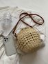 Mini Straw Bag Drawstring Design Vacation